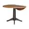 International Concepts Round Round 42 in. Top Dual Drop Leaf Pedestal Dining Table in Hickory/Washed Coal, 42 in W, Wood K45-42DPT-27B - alternate 6